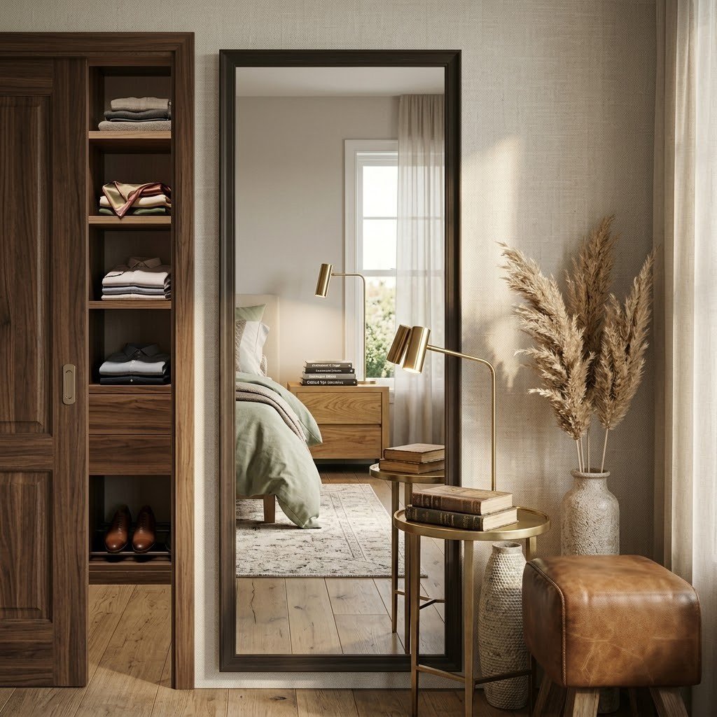 BLACK FRAME WALL MIRROR