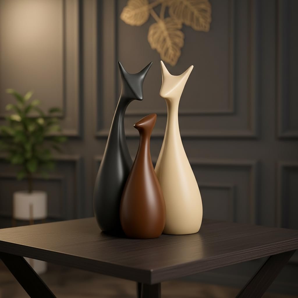 POLYRESIN CAT STANDING FIGURINES image 2