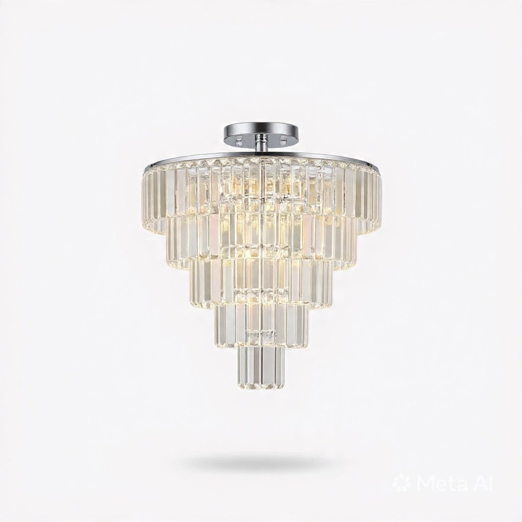 WHITE CRYSTAL CHANDELIER image 2