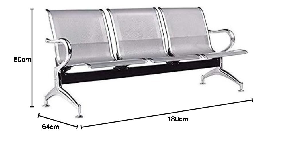 Pro-Series 3-Seater Metal Waiting Room Bench image 2